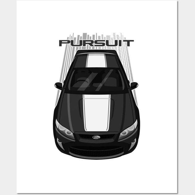 Ford FPV Pursuit UTE - White - Black - White Stripe Wall Art by V8social